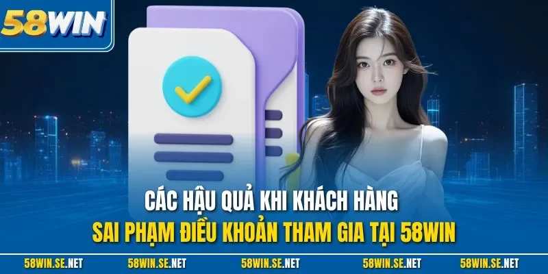 Các hậu quả khi khách hàng sai phạm điều khoản tham gia tại 58Win